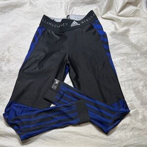 adidas by Stella McCartney Black & Blue Athletic Leggings for women size XS